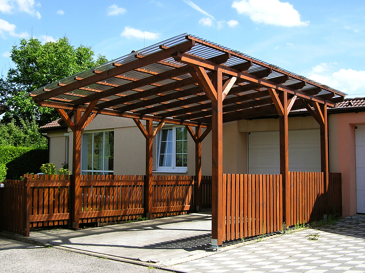 Přístřešky na auto - Garážové stání Standard 300x520 - sklon 10°