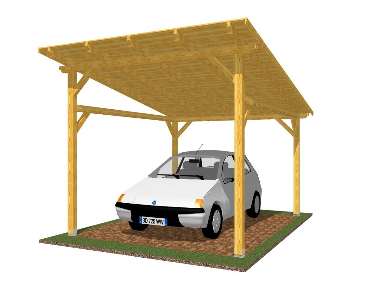 Přístřešky na auto - Garážové stání Klasik 300x400 - sklon 10°
