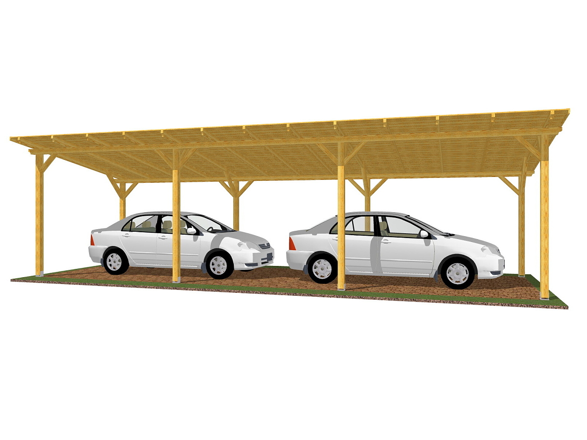 Přístřešky na auto - Garážové stání Standard 300x1020 - sklon 10°