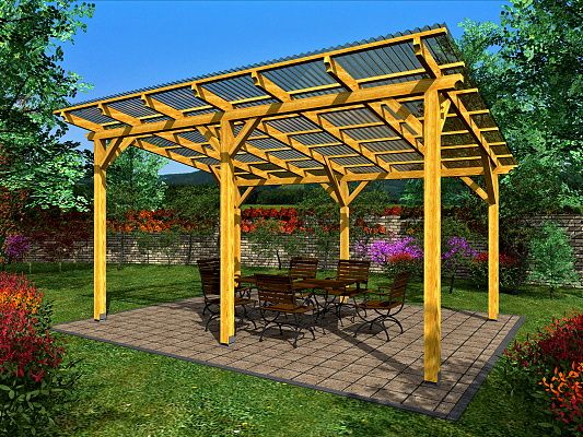 Zahradní pergoly a altány - Pergola Standard 300x470 - sklon 10°